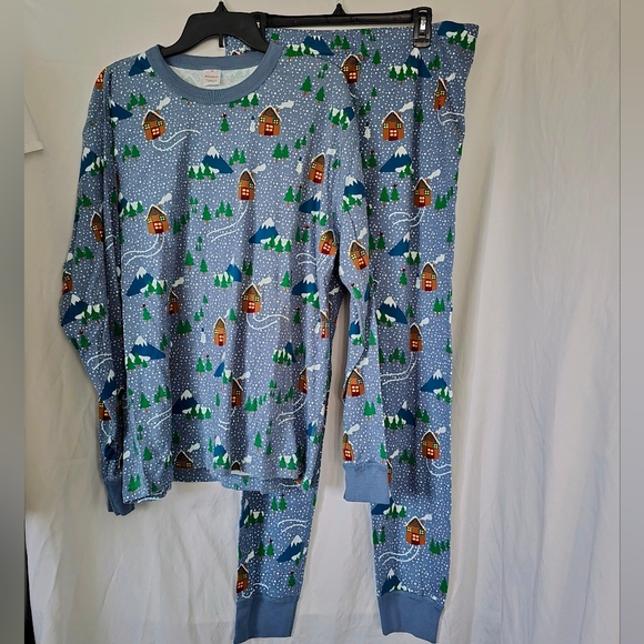 Women's Hanna Andersson Cozy Winter Cabin Print Pajama Set XXL Holiday PJs 2X - Picture 8 of 8